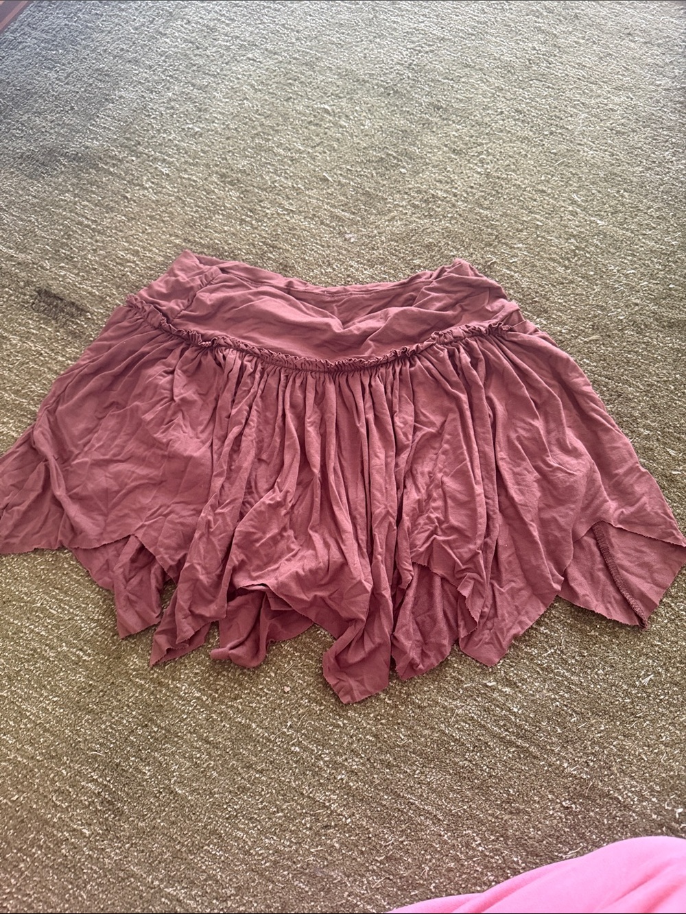 SHEIN Dusty Rose Asymmetrical Ruffled Skirt